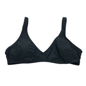 Aerie Real Good Scoop Bikini Top Black V Neck Removable Cups XL